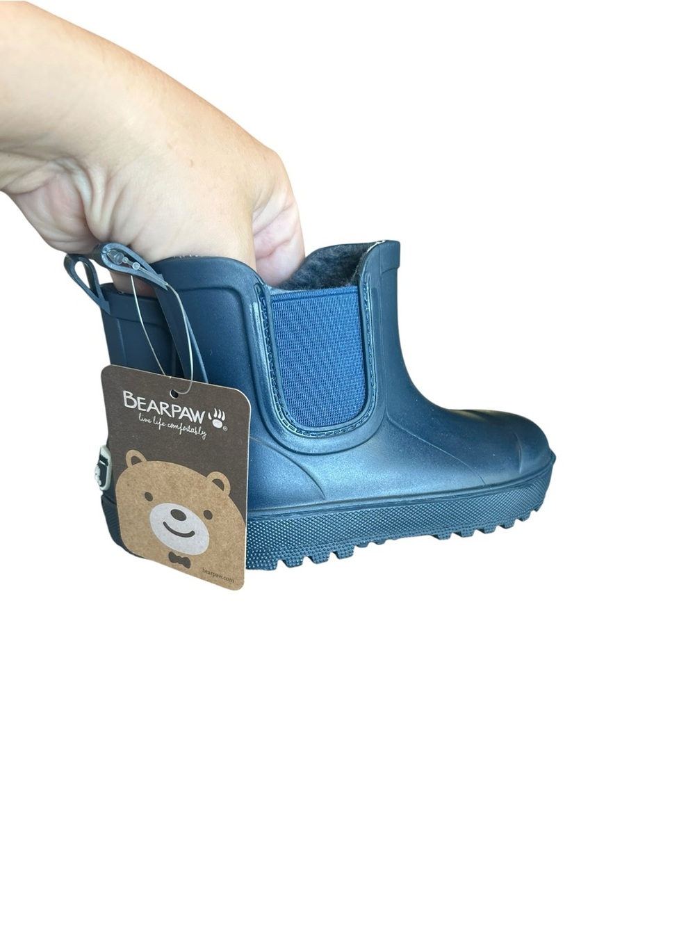 Bearpaw Toddler Chelsea Rain Boot‎ Lined Navy Sz 6 NWT